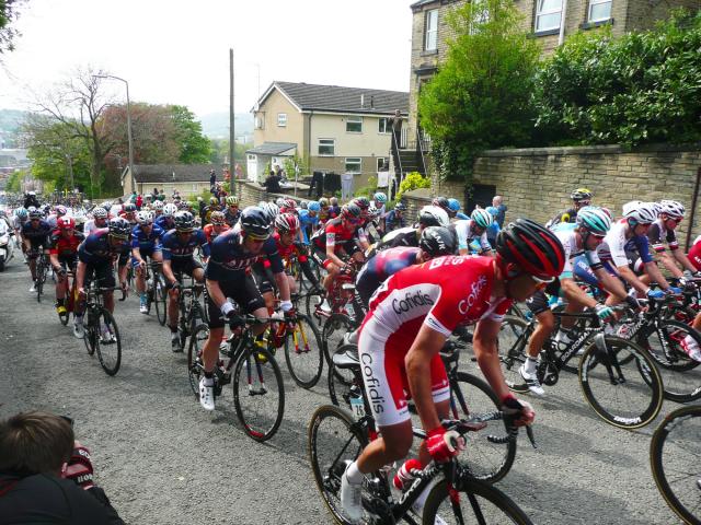 Cycling event through Yorkshire town